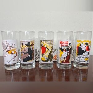 Vintage French Cabaret Highball Beverage Glasses Saivo Firenze Made in Italy